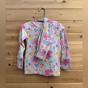 Birdie Bean Size 3T Bamboo Colorful Flower Long Sleeve Pajama Set